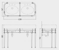 Консоль под раковину Devon&Devon Crystal Memphis Console 123,8х54,7 схема 1