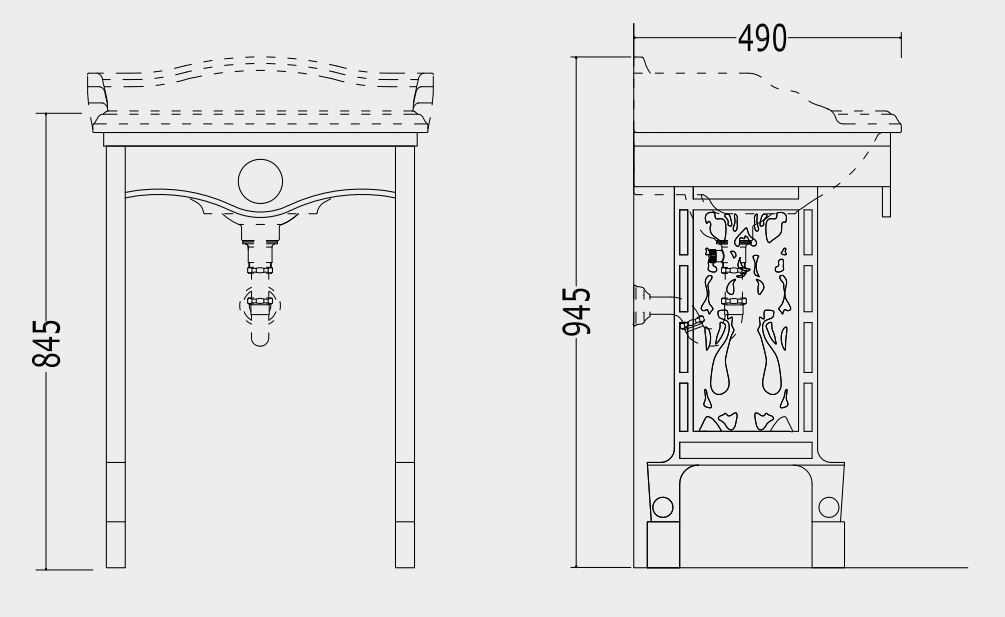 Тумба под раковину Devon&Devon Angel Console 60х49 схема 2