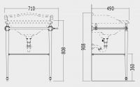 Консоль под раковину Devon&Devon Tiffany Console 71х49 схема 2