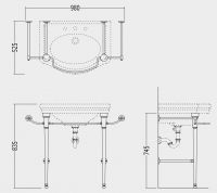 Тумба под раковину Devon&Devon New Etoile Console 98х52,5 схема 2