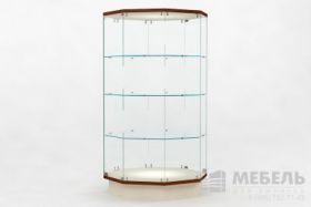 Восьмигранная музейная витрина с полками