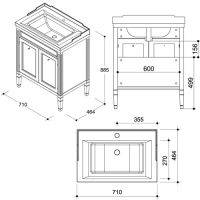 схема тумбы Caprigo Albion 70