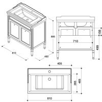 схема тумбы Caprigo Albion 80