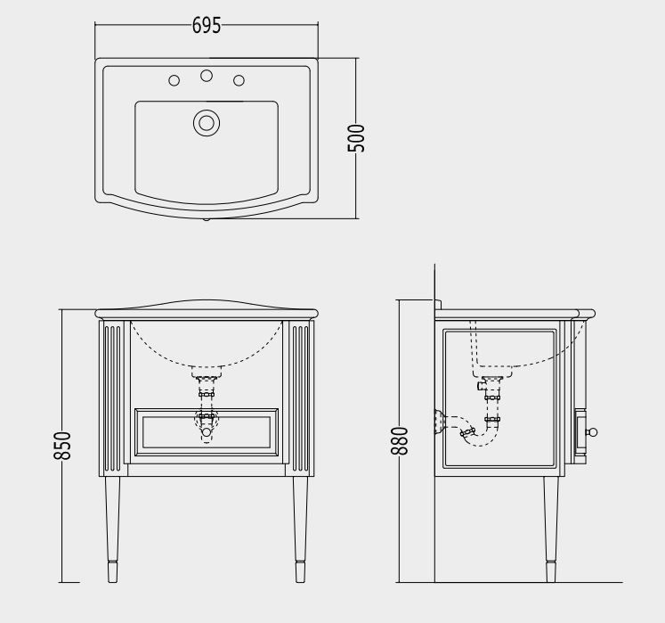 Тумба под раковину Devon&Devon Mahogany Vanity Unit 69,5х50 ФОТО