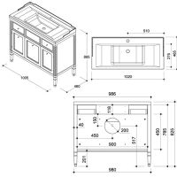 схема тумбы Caprigo Albion 100