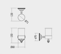 Держатель зубных щёток со стаканом Devon&Devon Black Diamond blkd503 схема 1