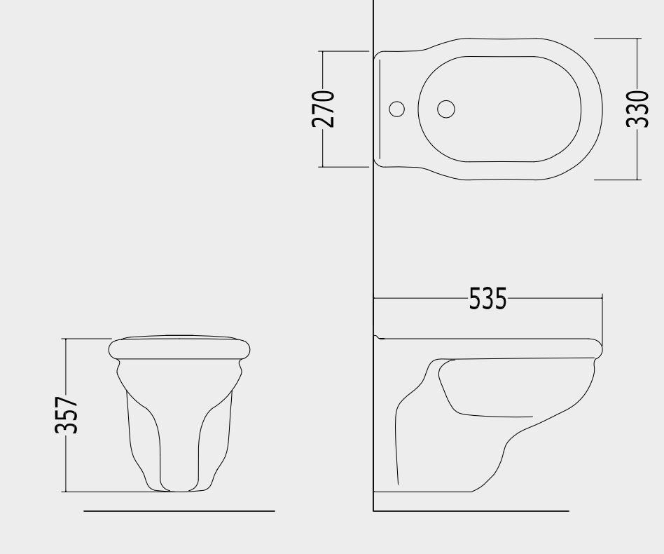 Биде подвесное Devon&Devon Etoile wall-hung bidet схема 1