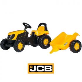 Трактор Rolly Toys на педалях JCB с прицепом 012619