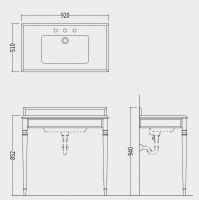 Тумба под раковину Devon&Devon Claridge Console 92х51 схема 3