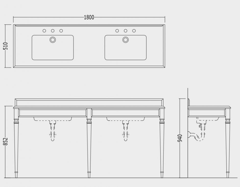 Тумба под раковину Devon&Devon Double claridge Console 180х51 ФОТО