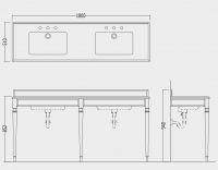 Тумба под раковину Devon&Devon Double claridge Console 180х51 схема 3