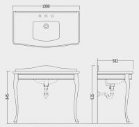 Консоль под раковину Devon&Devon Jacqueline Console 108х58,2 схема 3