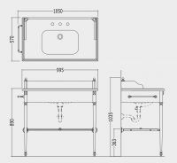 Консоль под раковину Devon&Devon Madison Console 105х57 схема 2