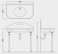 Тумба под раковину Devon&Devon Palace Console 103х55 схема 2