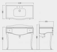 Тумба под раковину Devon&Devon Audrey Vanity Unit 111х57,5 схема 2