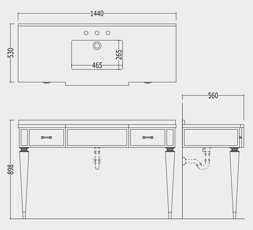 Тумба под раковину Devon&Devon Bentley Vanity Unit 144х56 ФОТО