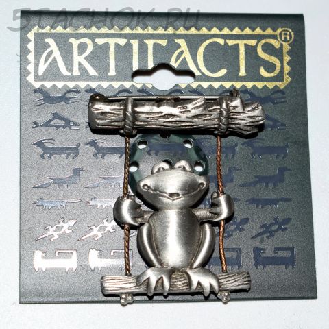 Брошь "Лягушонок на качелях" (JJ США)