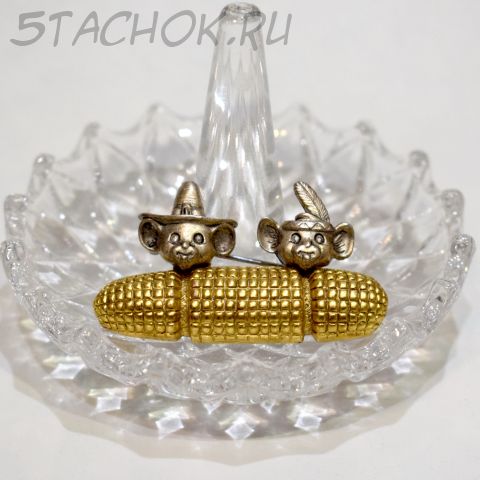 Брошь "Мышата и кукурузка" (Danecraft США)