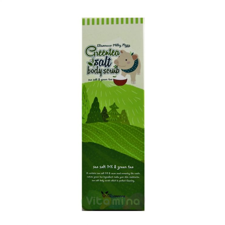 Elizavecca Скраб для тела с экстрактом зеленого чая Greentea salt Body scrub, 300 гр