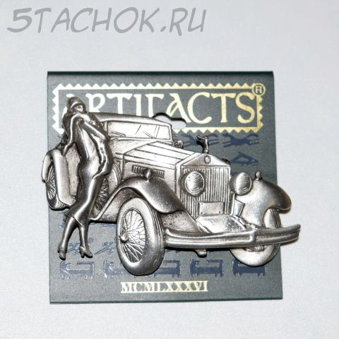 Брошь "Дама и авто" (JJ США)