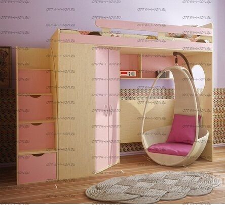 Кровать-чердак Фанки Кидз-3/1ФМ + лестница