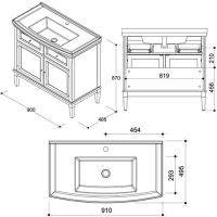 схема тумбы Caprigo Jardin 90