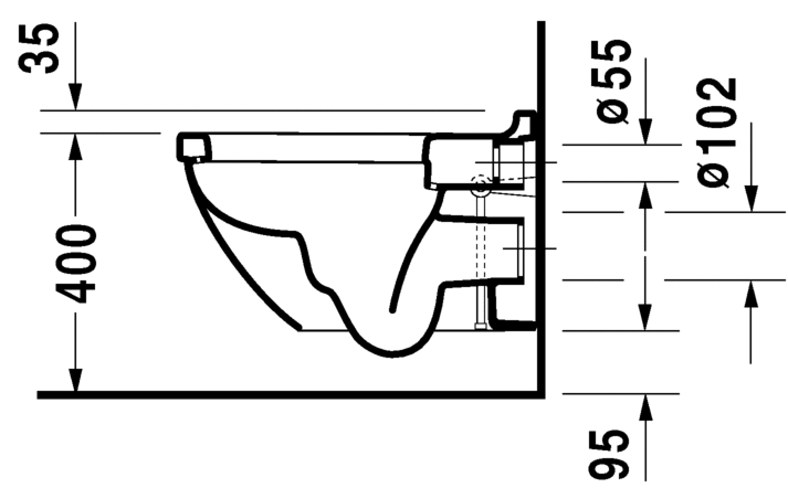 Подвесной унитаз Duravit Starck 3 222509 схема 2