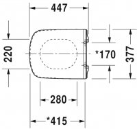 Сиденье для унитаза Duravit DuraStyle с крышкой без автоматического опускания 002061 схема 1