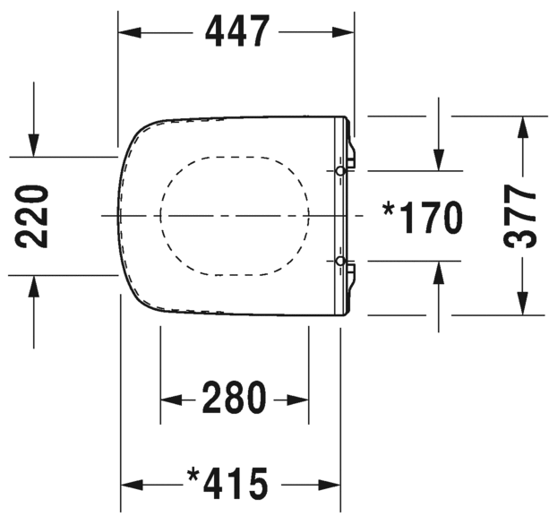 Сиденье для унитаза Duravit DuraStyle с крышкой без автоматического опускания 002061 схема 1