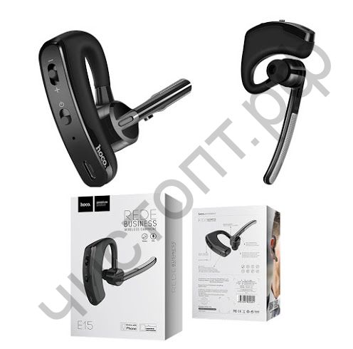 Bluetooth гарнитура моно HOCO E15 Rede, цвет: чёрный