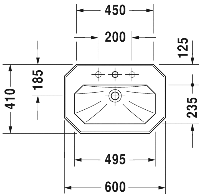 Раковина Duravit 1930 60х41 043860 схема 2