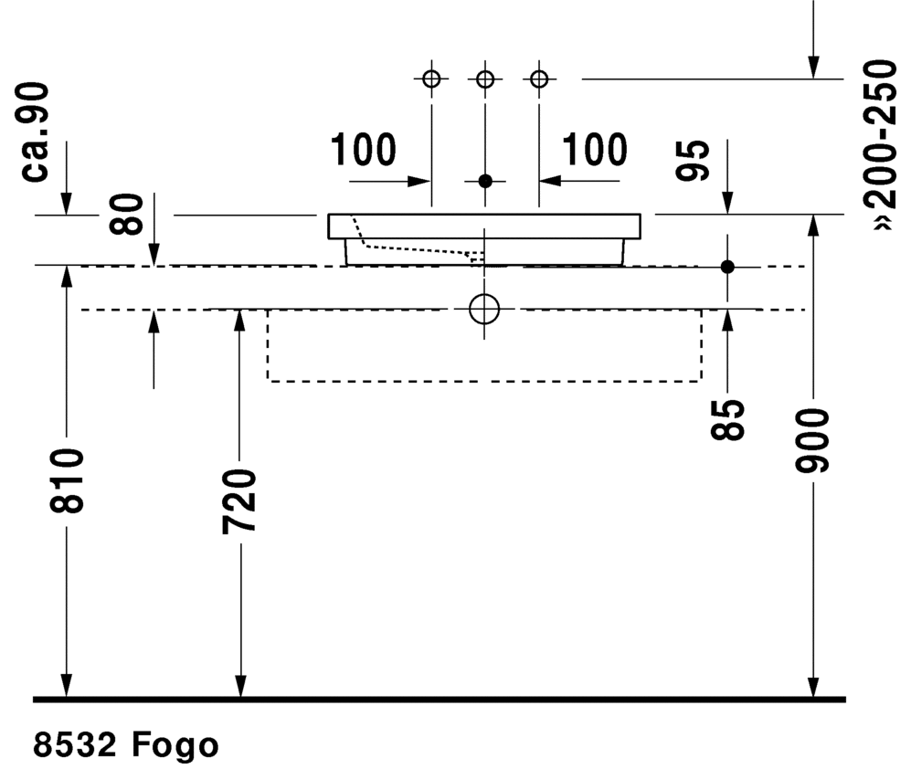 Раковина Duravit 2nd floor шлифованная 58х41,5 031758 схема 3