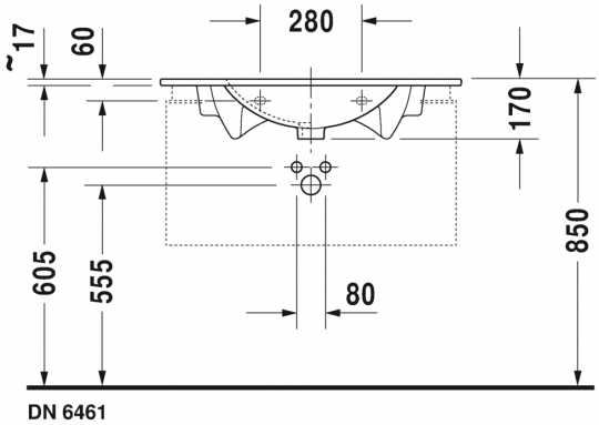 Раковина Duravit Darling New 83х54,5 049983 схема 2