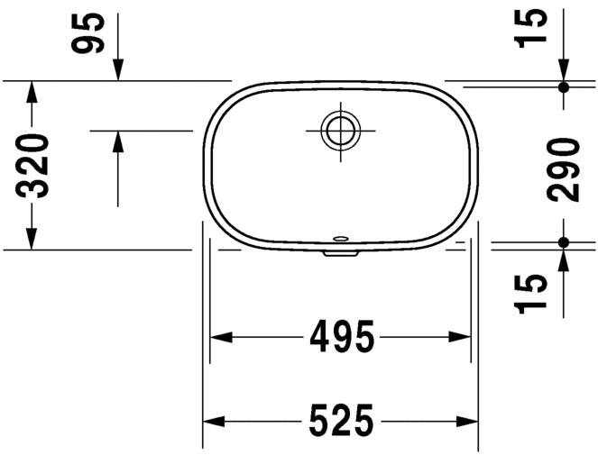 Раковина Duravit D-Code встраиваемая 49,5х29 033849 схема 1