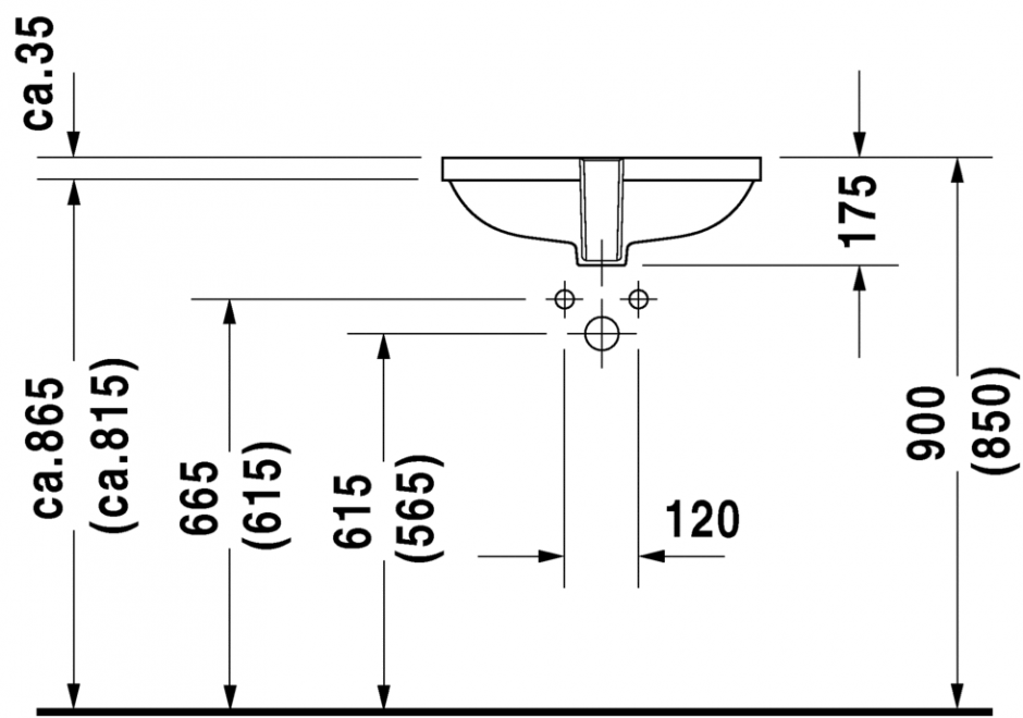 Раковина Duravit D-Code встраиваемая 49,5х29 033849 ФОТО