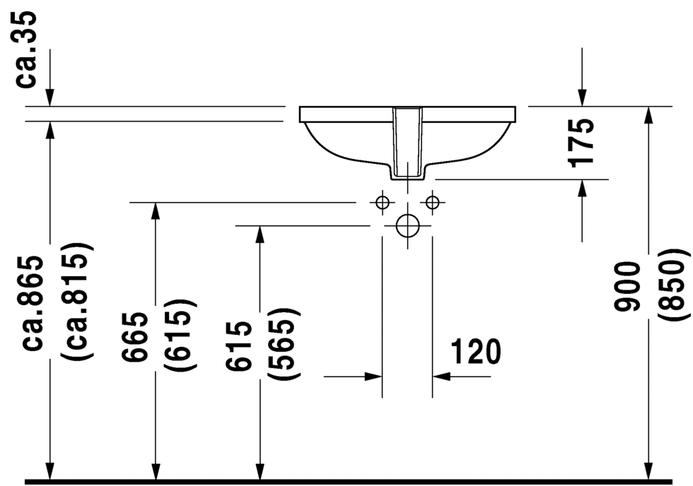 Раковина Duravit D-Code встраиваемая 49,5х29 033849 схема 2