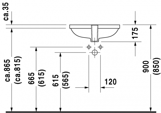 Раковина Duravit D-Code встраиваемая 49,5х29 033849 ФОТО