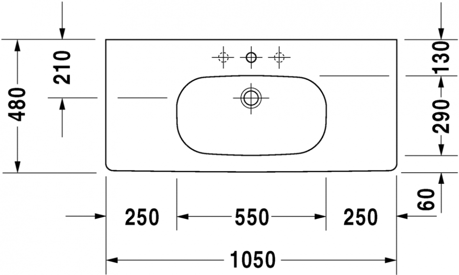 Раковина Duravit D-Code 105х48 034210 ФОТО