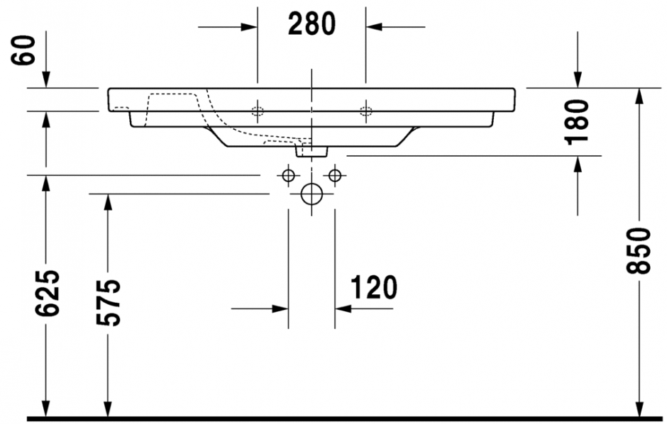 Раковина Duravit D-Code 105х48 034210 ФОТО