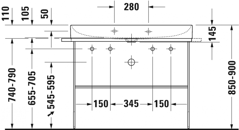 Раковина Duravit DuraSquare двойная 100х47 235310 ФОТО