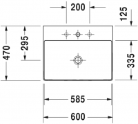 Раковина Duravit DuraSquare 60х47 235360 схема 2