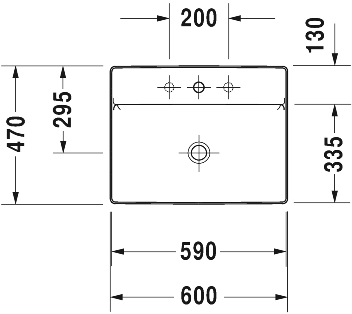 Раковина Duravit DuraSquare 60х47 235460 схема 1