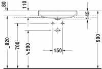 Раковина Duravit DuraSquare 60х47 235460 схема 2