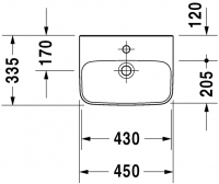 Раковина Duravit DuraStyle 45х33,5 070845 схема 1