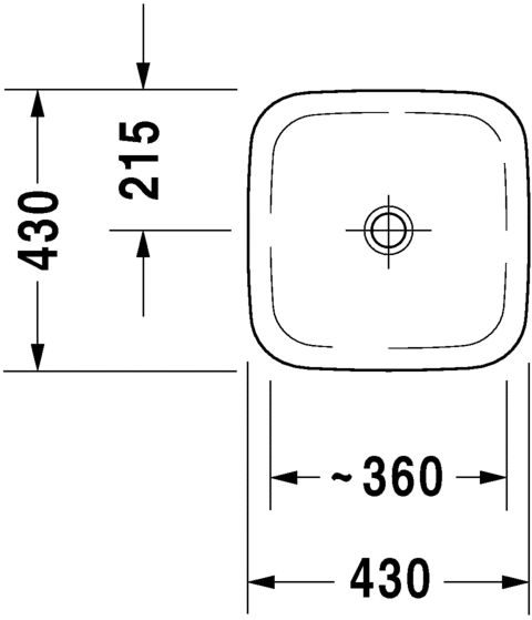 Раковина Duravit DuraStyle встраиваемая 43х43 037243 схема 1