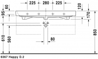 Раковина Duravit Happy D.2 120х50,5 231812 схема 3