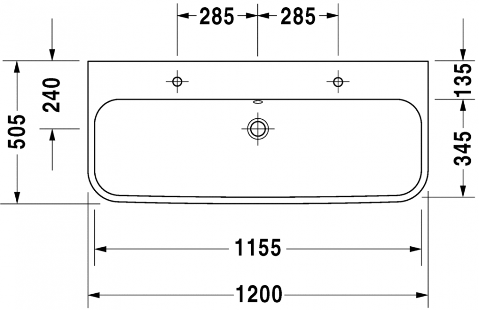 Раковина Duravit Happy D.2 двойная 120х50,5 231812 ФОТО