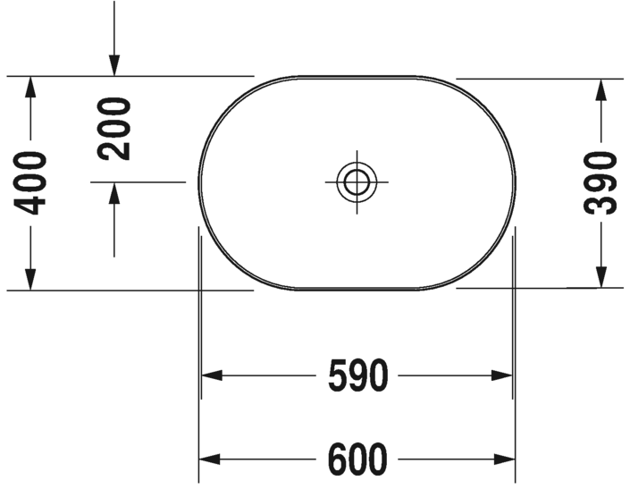 Раковина Duravit Luv шлифованная 60х40 037960 схема 1