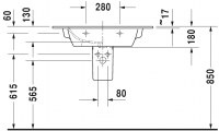 Раковина Duravit ME by Starck 83х49 233683 схема 4