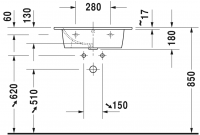 Раковина Duravit ME by Starck 63х49 233663 схема 2